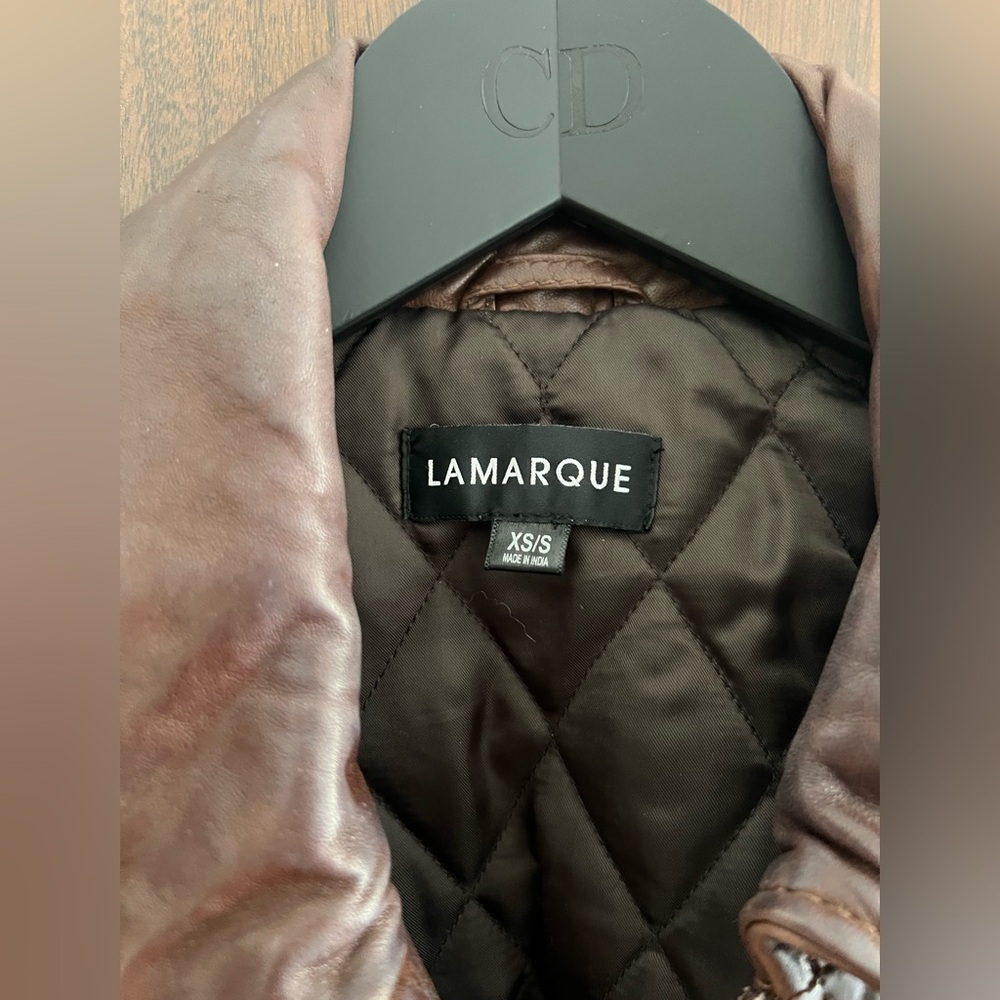 LAMARQUE Women's Rich Brown Leather Jacket - Picture 7 of 7